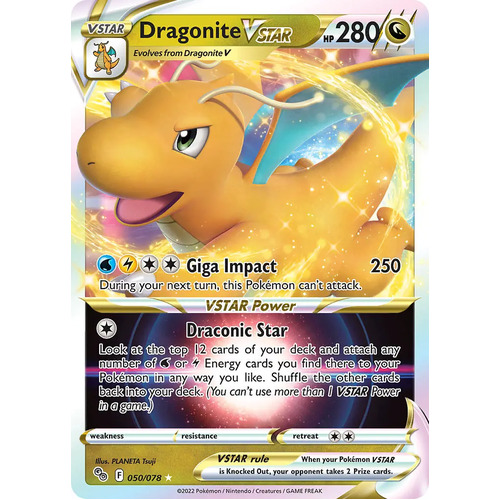 Dragonite VSTAR 50/78 SWSH Pokemon Go Holo Ultra Rare Pokemon Card NEAR MINT TCG