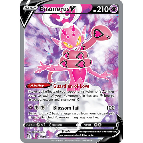 Enamorus V 178/196 SWSH Lost Origin Holo Full Art Ultra Rare Pokemon