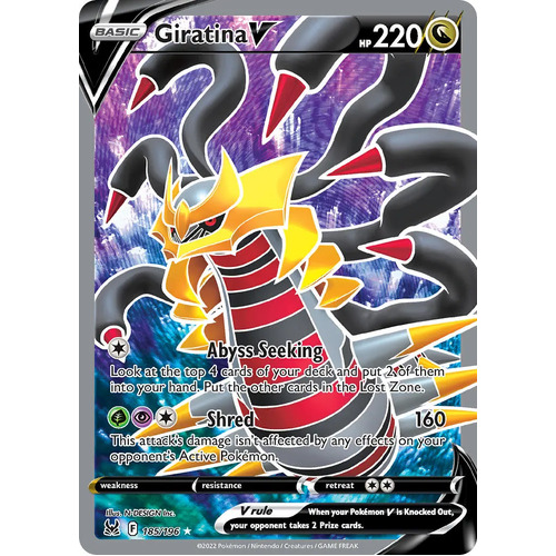 Giratina V 185/196 SWSH Lost Origin Holo Full Art Ultra Rare Pokemon Card NEAR MINT TCG