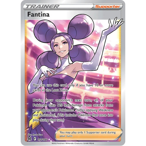 Fantina 191/196 SWSH Lost Origin Holo Full Art Ultra Rare Pokemon Card NEAR MINT TCG