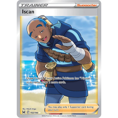 Iscan 192/196 SWSH Lost Origin Holo Full Art Ultra Rare Pokemon Card NEAR MINT TCG