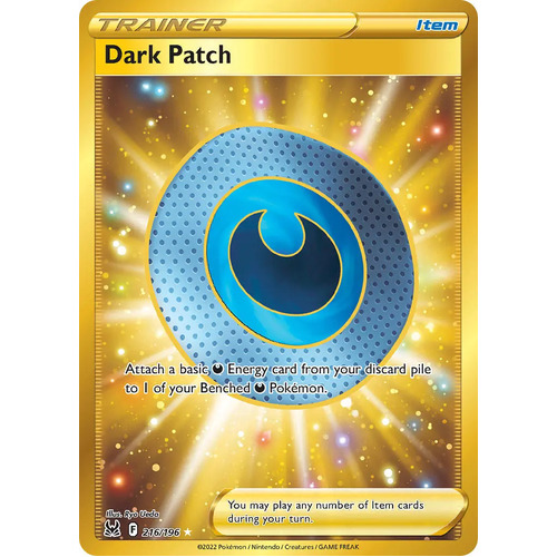 Dark Patch 216/196 SWSH Lost Origin Holo Full Art Gold Secret Rare