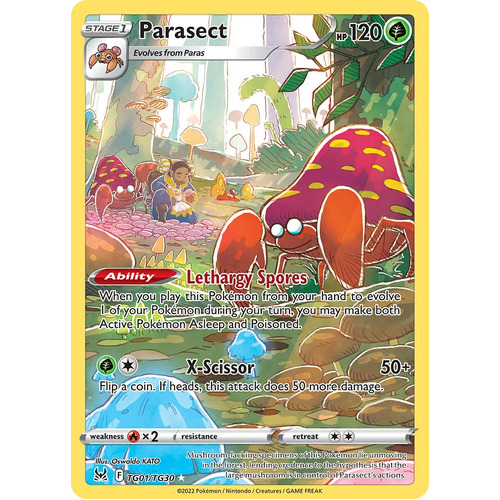 Parasect 1/30 SWSH Lost Origin Trainer Gallery Full Art Holo Rare Pokemon Card NEAR MINT 