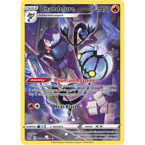 Chandelure 4/30 SWSH Lost Origin Trainer Gallery Full Art Holo Rare Pokemon Card NEAR MINT 