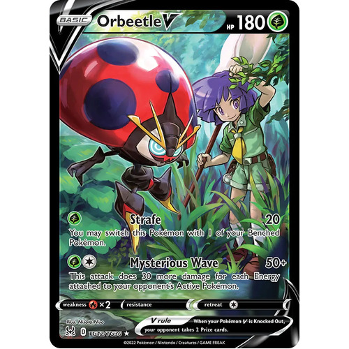 Orbeetle V 12/30 SWSH Lost Origin Trainer Gallery Full Art Holo Rare Pokemon Card NEAR MINT 