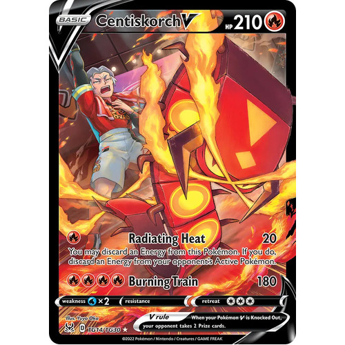 Centiskorch V 14/30 SWSH Lost Origin Trainer Gallery Full Art Holo Rare Pokemon Card NEAR MINT 