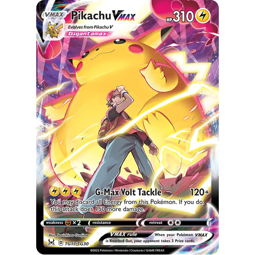 Pikachu VMAX 17/30 SWSH Lost Origin Trainer Gallery Full Art Holo Rare Pokemon Card NEAR MINT 