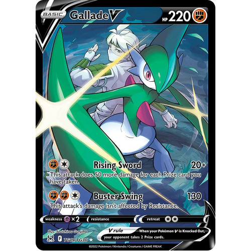 Gallade V 19/30 SWSH Lost Origin Trainer Gallery Full Art Holo Rare Pokemon Card NEAR MINT 