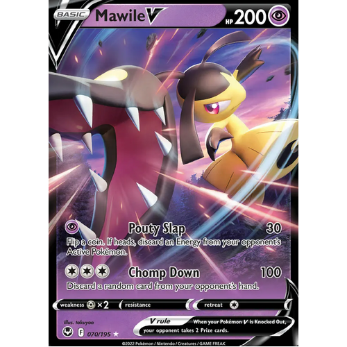 Mawile V 70/195 SWSH Silver Tempest Holo Ultra Rare Pokemon Card NEAR MINT TCG