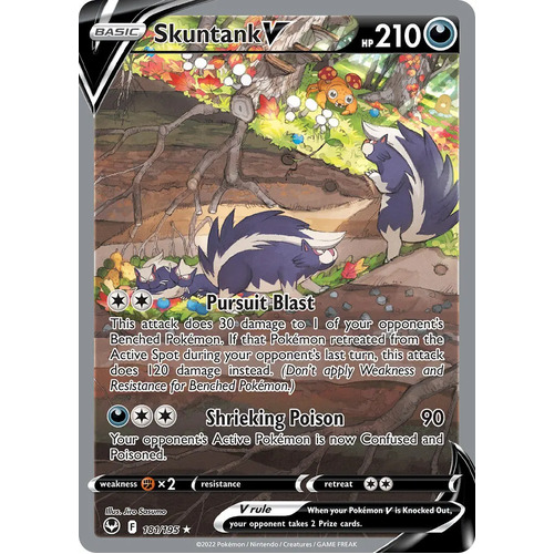 Skunktank V 181/195 SWSH Silver Tempest Holo Full Alternate Art Ultra Rare Pokemon Card NEAR MINT TCG