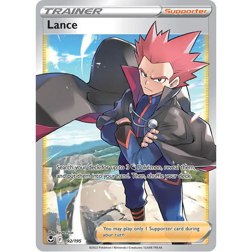 Lance 192/195 SWSH Silver Tempest Holo Full Art Ultra Rare Pokemon Card NEAR MINT TCG