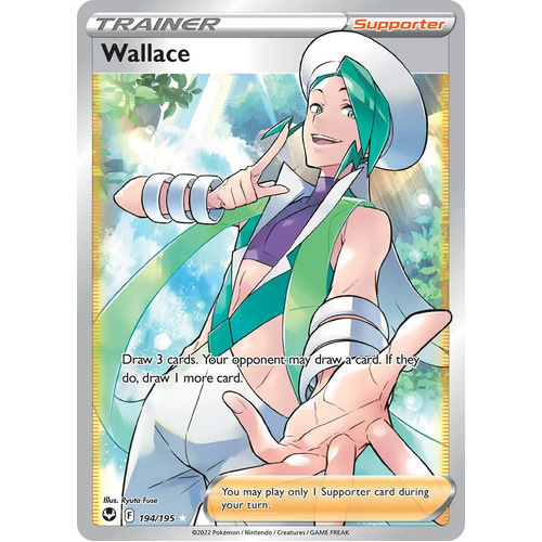 Wallace 194/195 SWSH Silver Tempest Holo Full Art Ultra Rare Pokemon Card NEAR MINT TCG
