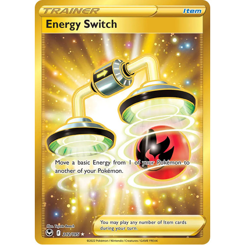Energy Switch 212/195 SWSH Silver Tempest Holo Full Art Gold Secret Rare Pokemon Card NEAR MINT TCG