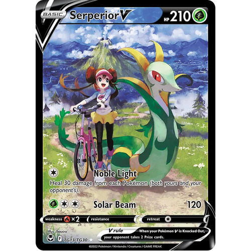 Serperior V 13/30 SWSH Silver Tempest Trainer Gallery Full Art Holo Rare Pokemon Card NEAR MINT 