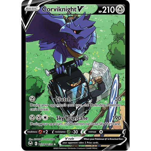 Corviknight V 18/30 SWSH Silver Tempest Trainer Gallery Full Art Holo Rare Pokemon Card NEAR MINT 