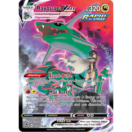 Rayquaza VMAX 20/30 SWSH Silver Tempest Trainer Gallery Full Art Holo Rare Pokemon Card NEAR MINT 