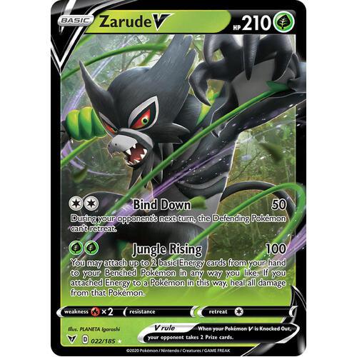 Zarude V 22/185 Vivid Voltage Holo Ultra Rare Pokemon Card NEAR MINT TCG