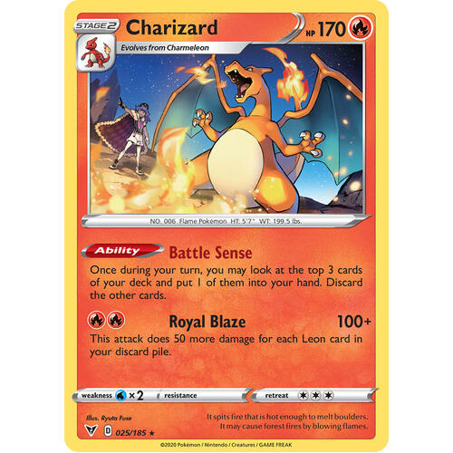 Charizard 25/203 Vivid Voltage Rare Pokemon Card NEAR MINT TCG