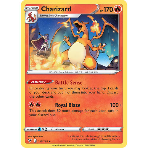 Charizard 25/185 Vivid Voltage Rare Pokemon Card NEAR MINT TCG