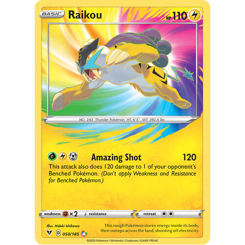 Raikou 50 3 Vivid Voltage Amazing Rare Pokemon Card Near Mint Tcg