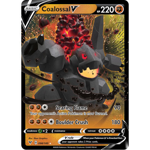 Coalossal V 98/185 Vivid Voltage Holo Ultra Rare Pokemon Card NEAR MINT TCG