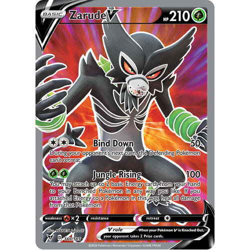 Zarude V 167/185 Vivid Voltage Full Art Holo Ultra Rare Pokemon Card NEAR MINT TCG