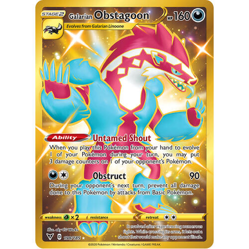 Galarian Obstagoon 198/185 Vivid Voltage Secret Rare Pokemon Card NEAR MINT TCG