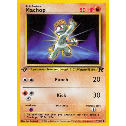 Machop 59/82 Team Rocket 1st Edition Common Pokemon Card NEAR MINT TCG