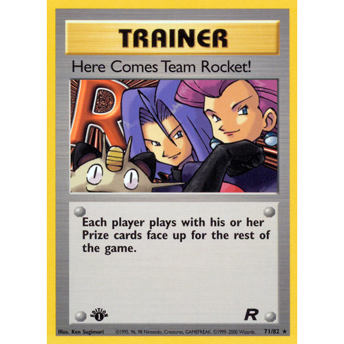 Here Comes Team Rocket 71/82 Team Rocket 1st Edition Rare Trainer Pokemon Card NEAR MINT TCG