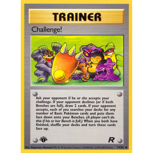 Challenge! 74/82 Team Rocket 1st Edition Uncommon Trainer Pokemon Card NEAR MINT TCG