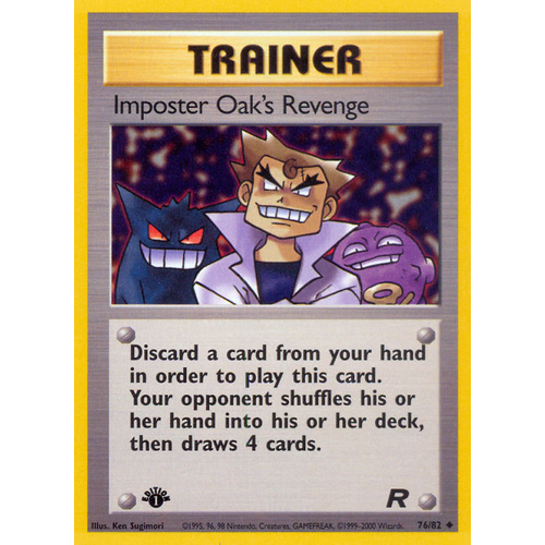 Imposter Oak's Revenge 76/82 Team Rocket 1st Edition Uncommon Trainer Pokemon Card NEAR MINT TCG
