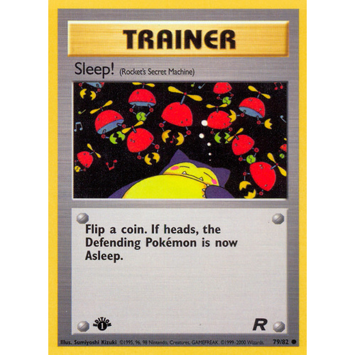Sleep! 79/82 Team Rocket 1st Edition Common Trainer Pokemon Card NEAR MINT TCG