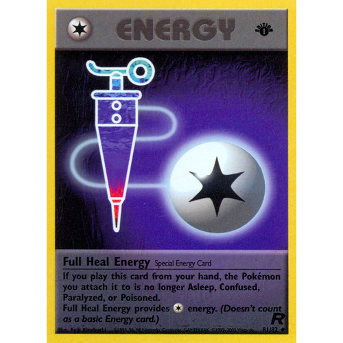 Full Heal Energy 81/82 Team Rocket 1st Edition Uncommon Pokemon Card NEAR MINT TCG