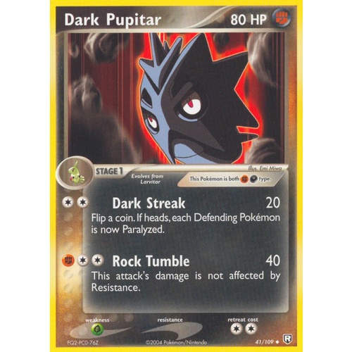 Dark Pupitar 41/109 EX Team Rocket Returns Uncommon Pokemon Card NEAR MINT TCG