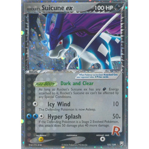 Rocket's Suicune ex 105/109 EX Team Rocket Returns Holo Ultra Rare Pokemon Card NEAR MINT TCG