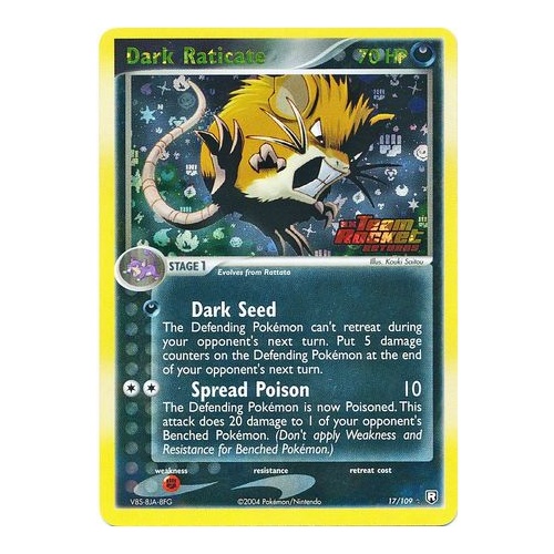Dark Raticate 17/109 EX Team Rocket Returns Reverse Holo Rare Pokemon Card NEAR MINT TCG