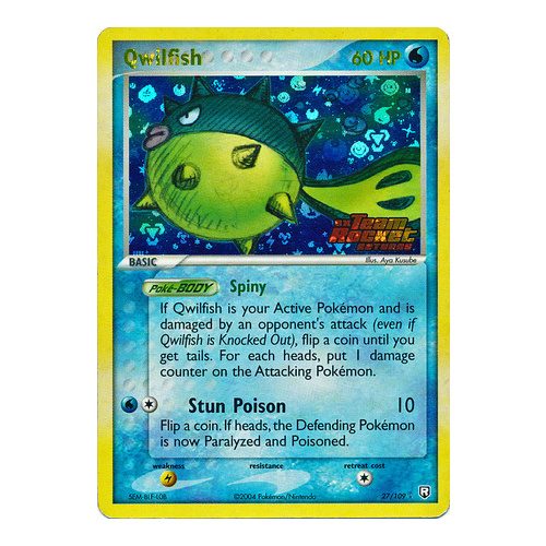 Qwilfish 27/109 EX Team Rocket Returns Reverse Holo Rare Pokemon Card NEAR MINT TCG