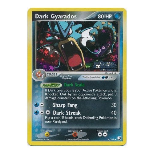 Dark Gyarados 36/109 EX Team Rocket Returns Reverse Holo Uncommon Pokemon Card NEAR MINT TCG