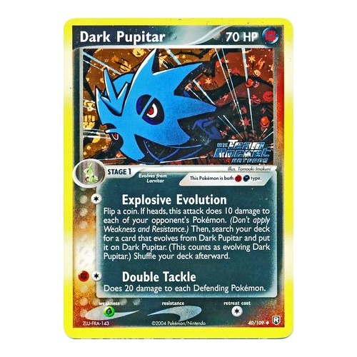 Dark Pupitar 40/109 EX Team Rocket Returns Reverse Holo Uncommon Pokemon Card NEAR MINT TCG