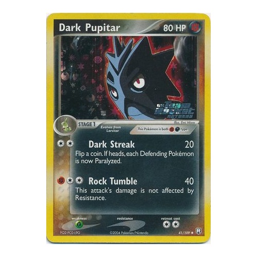 Dark Pupitar 41/109 EX Team Rocket Returns Reverse Holo Uncommon Pokemon Card NEAR MINT TCG