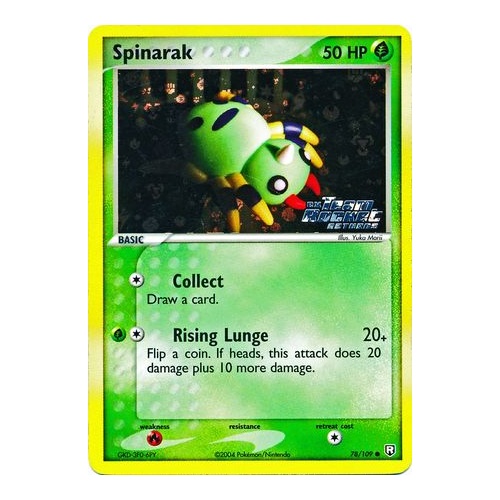 Spinarak 78/109 EX Team Rocket Returns Reverse Holo Common Pokemon Card NEAR MINT TCG