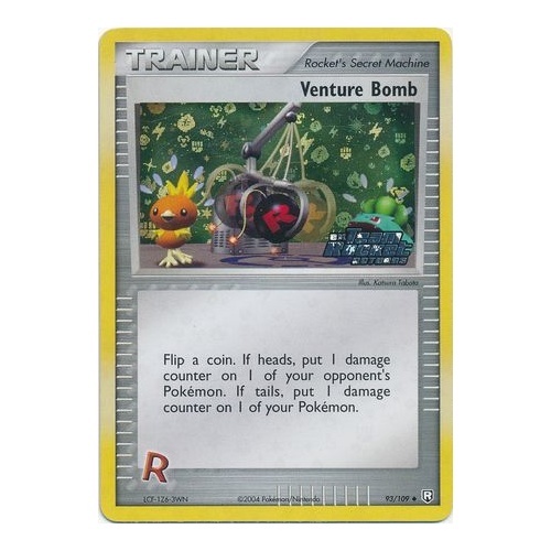 Venture Bomb 93/109 EX Team Rocket Returns Reverse Holo Uncommon Trainer Pokemon Card NEAR MINT TCG