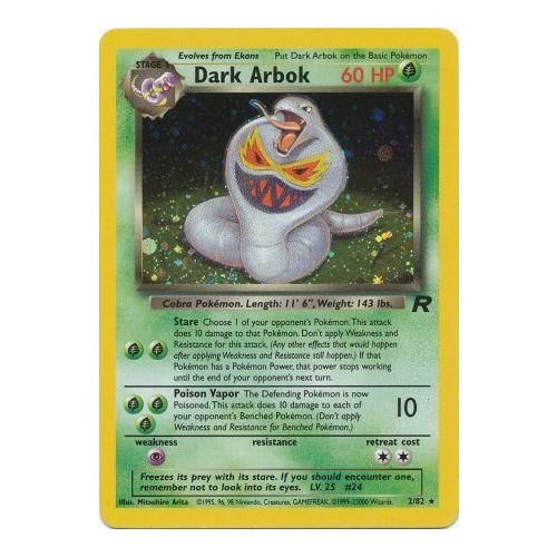 Dark Arbok 2/82 Team Rocket Unlimited Holo Rare Pokemon Card NEAR MINT TCG