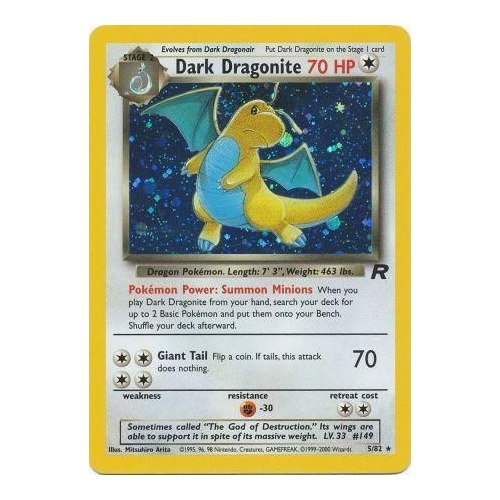 Dark Dragonite 5/82 Team Rocket Unlimited Holo Rare Pokemon Card NEAR MINT TCG