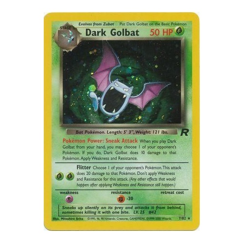 Dark Golbat 7/82 Team Rocket Unlimited Holo Rare Pokemon Card NEAR MINT TCG