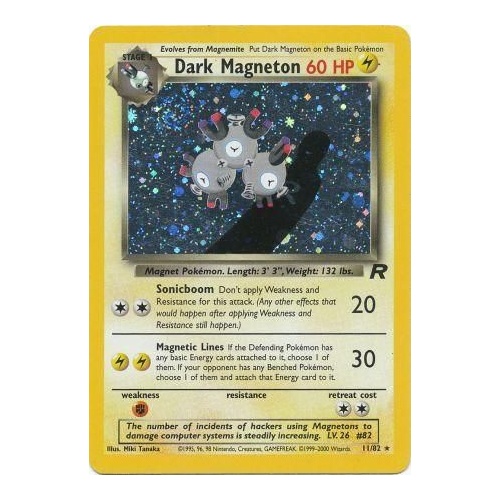 Dark Magneton 11/82 Team Rocket Unlimited Holo Rare Pokemon Card NEAR MINT TCG