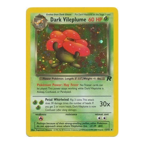 Dark Vileplume 13/82 Team Rocket Unlimited Holo Rare Pokemon Card NEAR MINT TCG