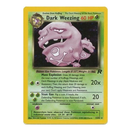 Dark Weezing 14/82 Team Rocket Unlimited Holo Rare Pokemon Card NEAR MINT TCG