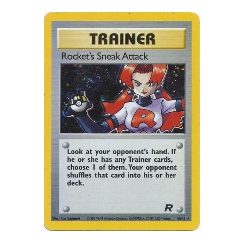 Rocket's Sneak Attack 16/82 Team Rocket Unlimited Holo Rare Pokemon Card NEAR MINT TCG