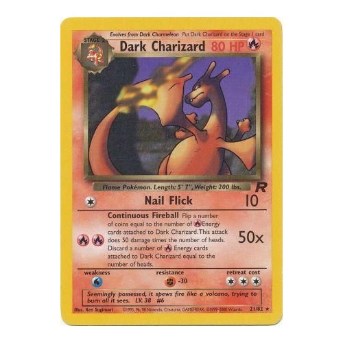 Dark Charizard 21/82 Team Rocket Unlimited Rare Pokemon Card NEAR MINT TCG